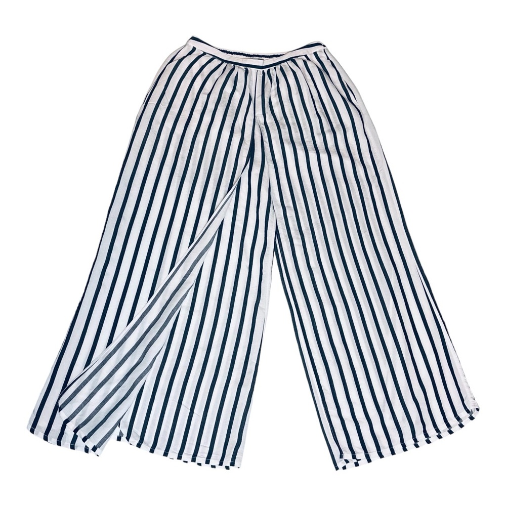 Abercrombie & Fitch Navy and White Striped Palazzo Pants